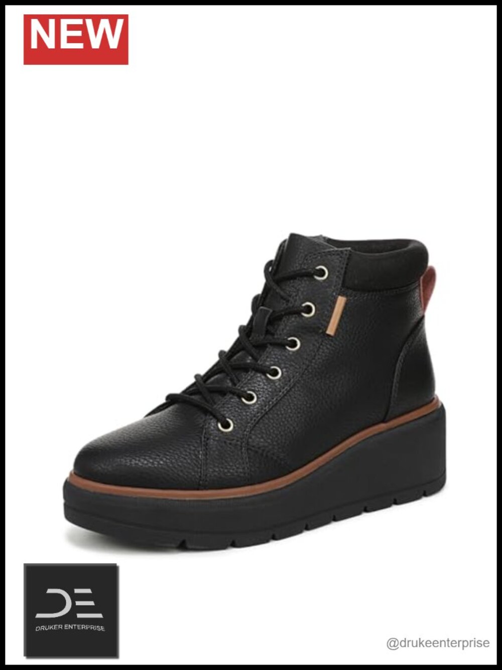 Women's Lace-Up Ankle Boots with Wedge Sport Sole